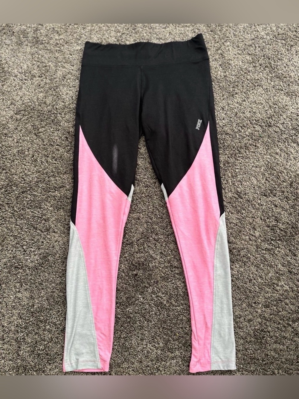 PINK VS Black/Pink Leggings Size Medium 0382